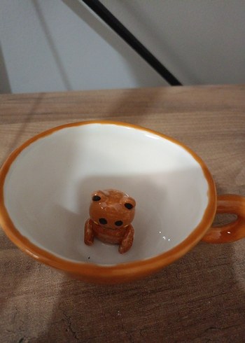 Beden Ayıcık Figürlü Pastel Kahverengi Fincan