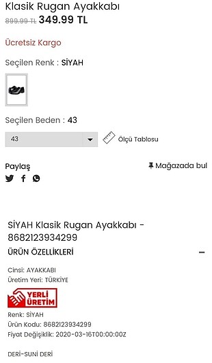 xl Beden Orjinal Kiğılı rugan ayakkabı 43 numara