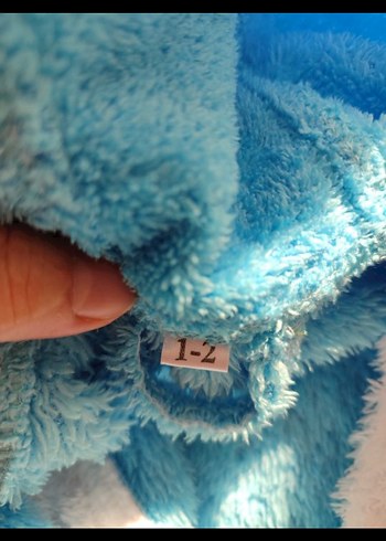 Mavi Nakışlı Erkek Çocuk Bornoz - Görsel 5