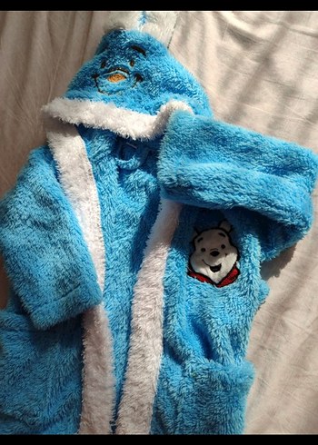 Mavi Nakışlı Erkek Çocuk Bornoz - Görsel 2