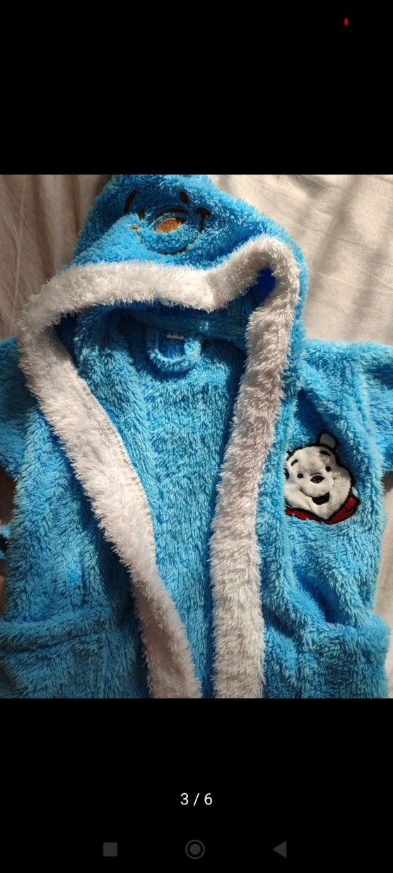 Mavi Nakışlı Erkek Çocuk Bornoz - Görsel 4