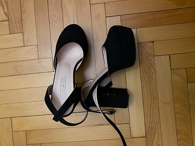 American Vintage Ecenin Butiği Platform Kadife Topuklu Siyah
