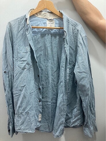 Koton Koton slim fit casual gömlek mavi kareli xxl