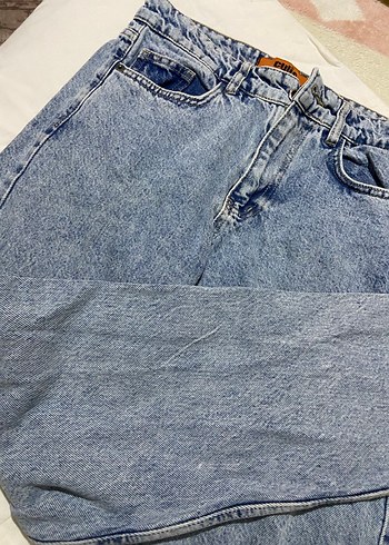 Mavi Bol Kesim Midi Kot Pantolon - Görsel 2