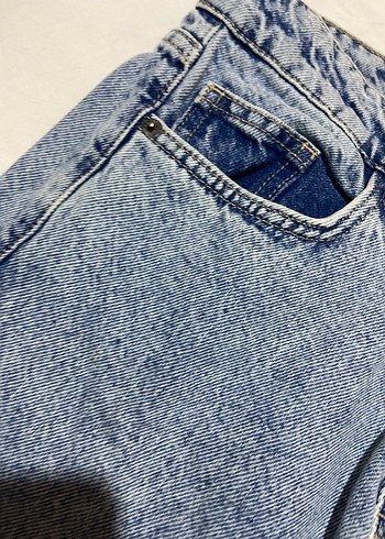 Mavi Bol Kesim Midi Kot Pantolon - Görsel 3