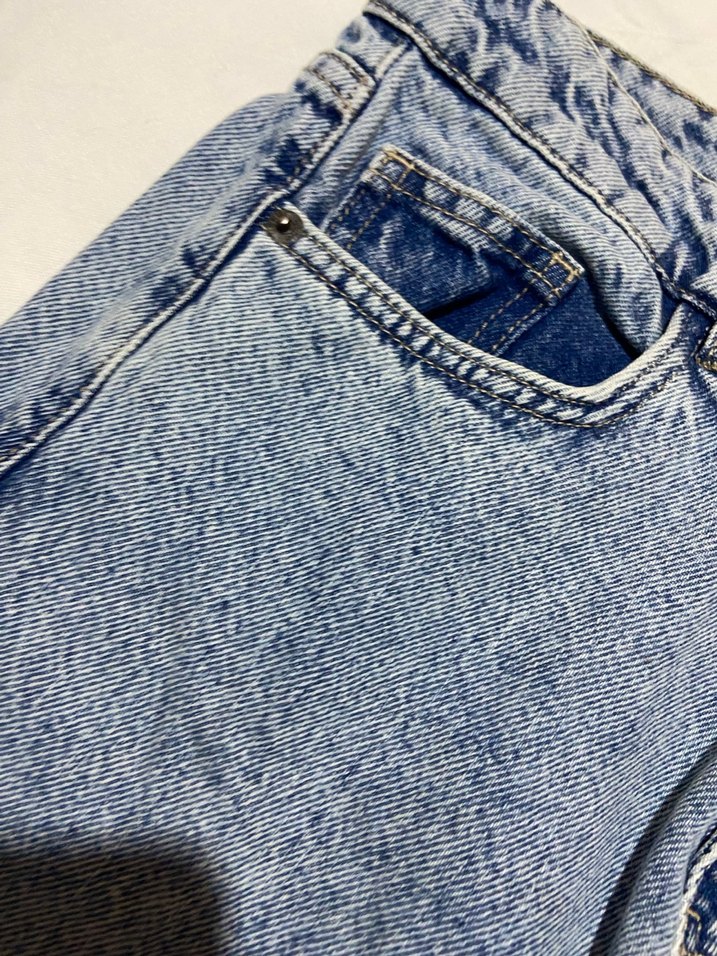 Mavi Bol Kesim Midi Kot Pantolon - Görsel 3