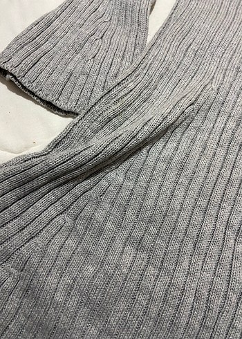 Gri Uzun Kollu Triko Elbise - Görsel 3