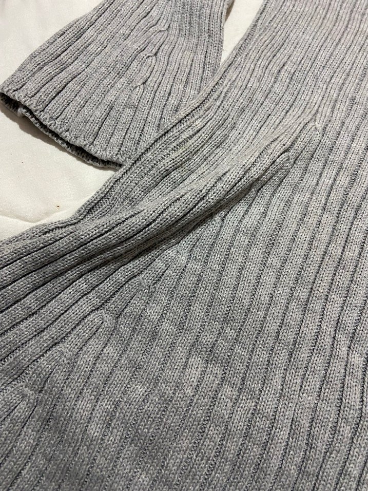 Gri Uzun Kollu Triko Elbise - Görsel 3