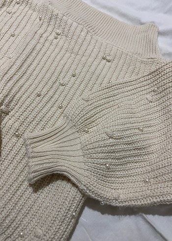 İnci Detaylı Örgü Kadın Kazak - Görsel 3