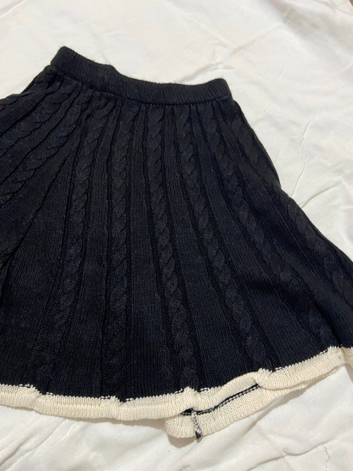 Siyah Örgü Midi Mini Etek - Görsel 2