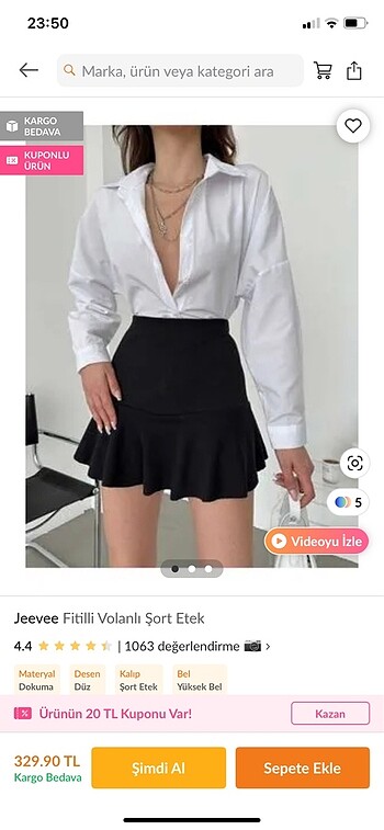 Etek 1 kez giydim