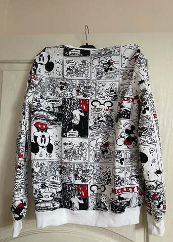 Beyaz Baskılı Mickey Mouse Sweatshirt - Görsel 4