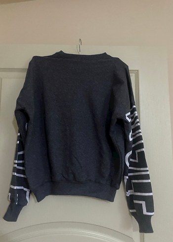 Gri Baskılı Kadın Sweatshirt - Görsel 3