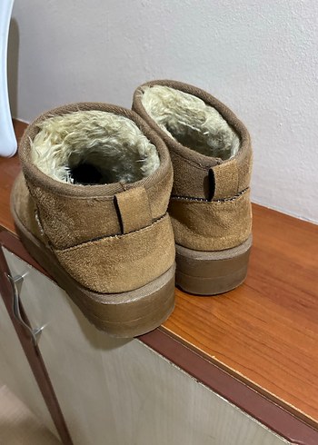 Kürklü Bej Süet Kadın Dolgu Topuk Bot - Görsel 4