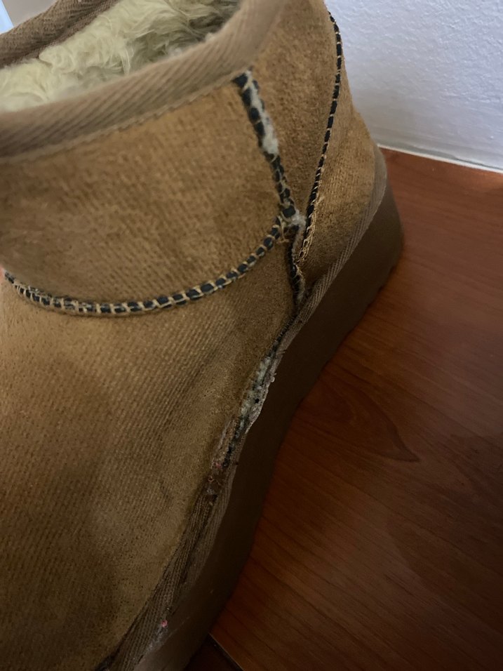 Kürklü Bej Süet Kadın Dolgu Topuk Bot - Görsel 3