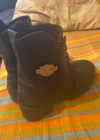 Siyah Kadın Stiletto Topuklu Punk Botlar - Görsel 2