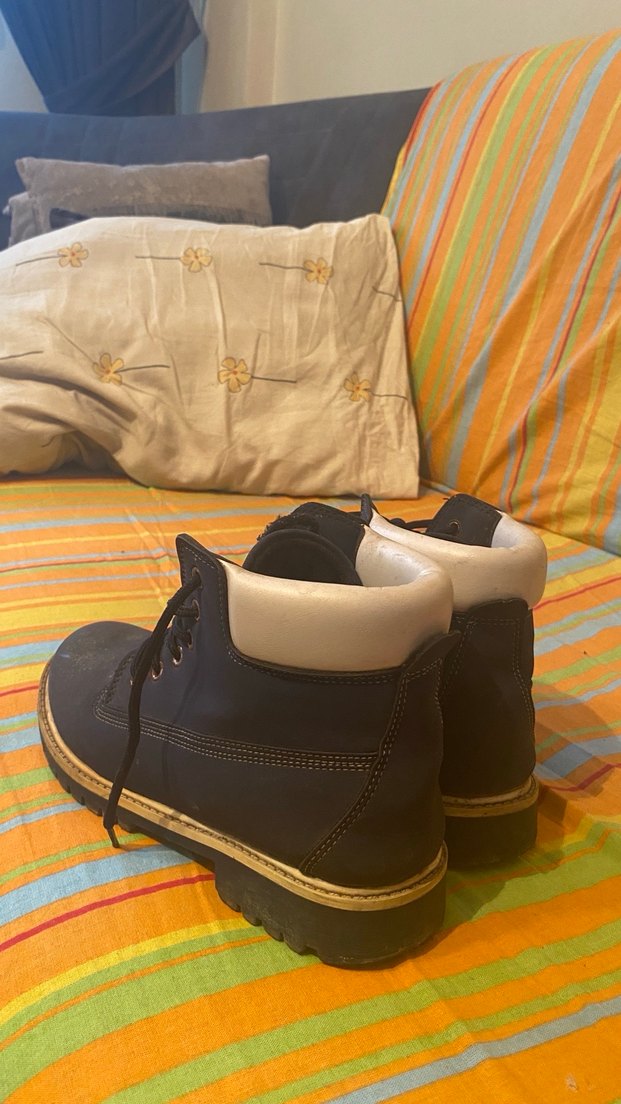 Koyu Mavi Bağcıklı bayan Botları - Görsel 3