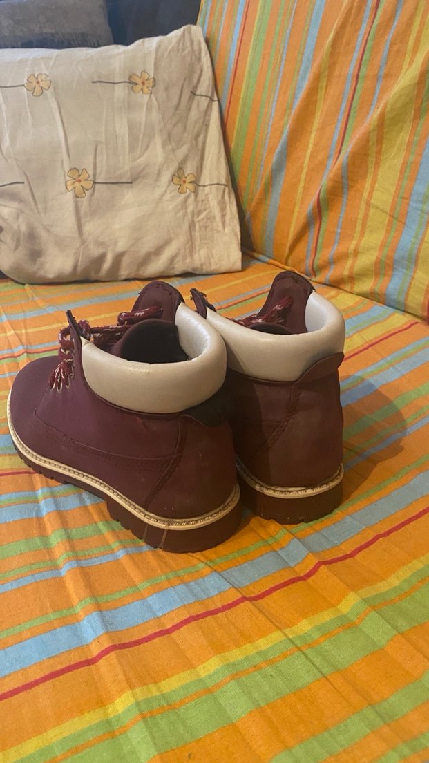 Bordo Süet Dolgu Topuk Bağcıklı Kadın Bot - Görsel 4