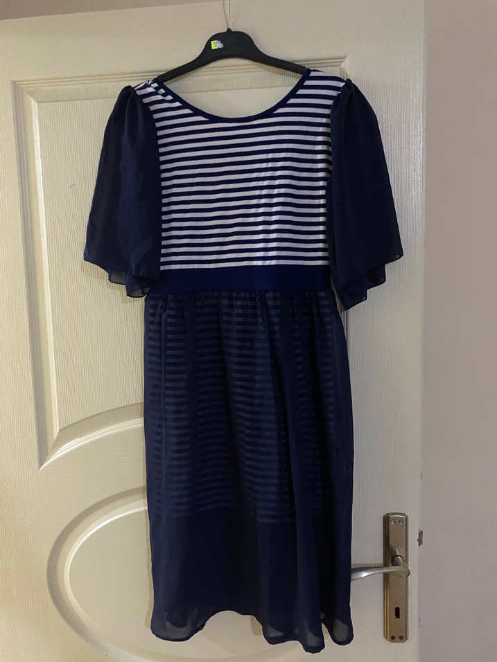 Lacivert Midi, Kısa Kollu - Görsel 2