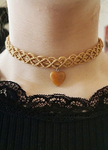 Beden camel Renk Kalp Choker