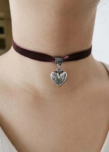 Kalp kurdele choker 