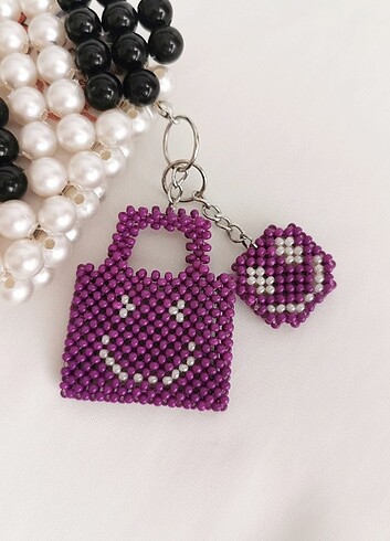 Beden mor Renk Smiley Charm Set