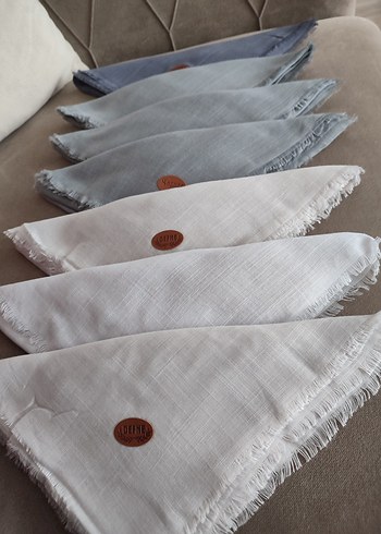 Pembe Keten Fular, Fırfırlı Kenar - Görsel 2