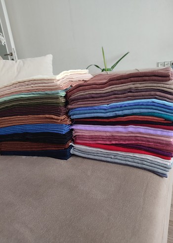 Pembe Keten Fular, Fırfırlı Kenar - Görsel 11