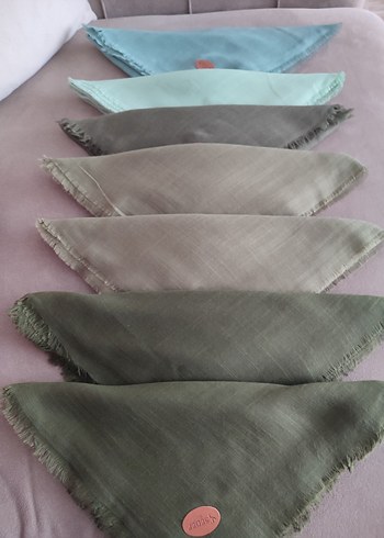 Pembe Keten Fular, Fırfırlı Kenar - Görsel 7