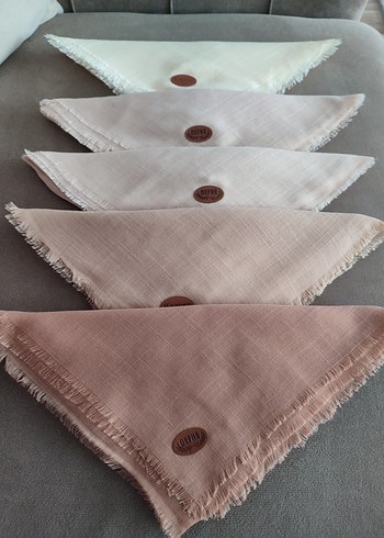 Pembe Keten Fular, Fırfırlı Kenar - Görsel 8