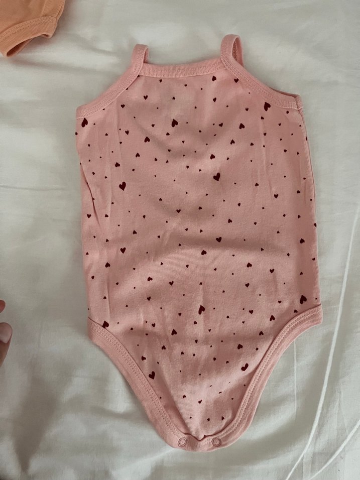 Kalpli Pembe Kız Bebek Askılı Body - Görsel 2