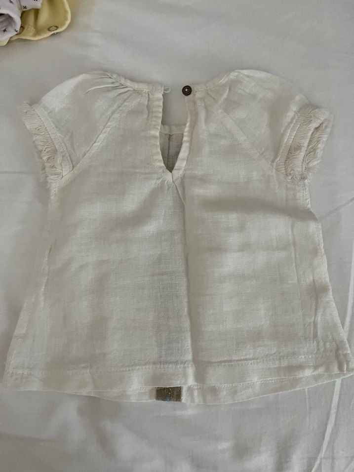 Bg marka Nakışlı Beyaz Keten Kız Bluzu - Görsel 2