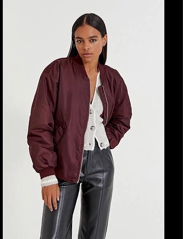 Pull&bear boyfriend bordo bomber ceker
