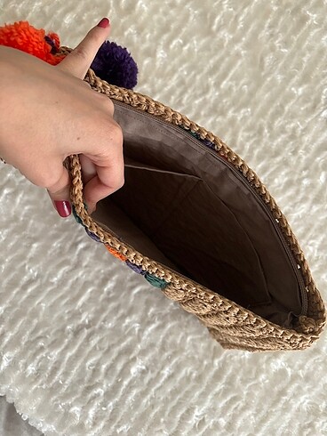 Beden Hasır Clutch Çanta