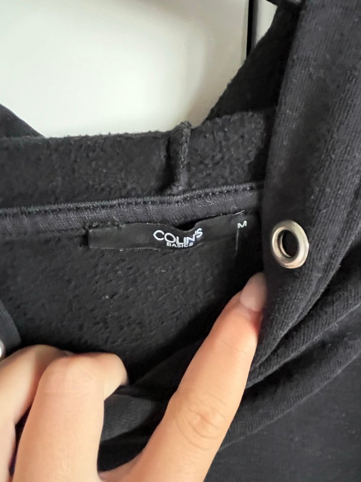 Siyah Kapüşonlu Kadın Sweatshirt - Görsel 2