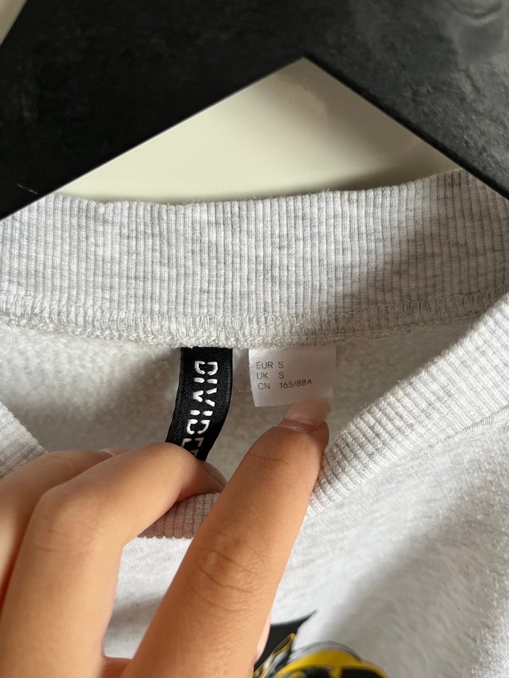 Gri Baskılı Zincir Detaylı Biker Sweatshirt - Görsel 2