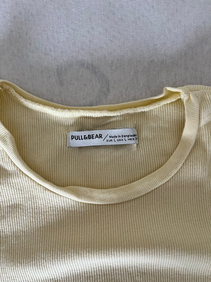 Tereyağ sarısı Kısa Kollu Kadın Tişört - Görsel 2