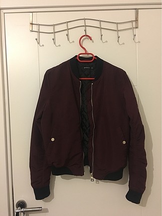 Koyu bordo bomber ceket