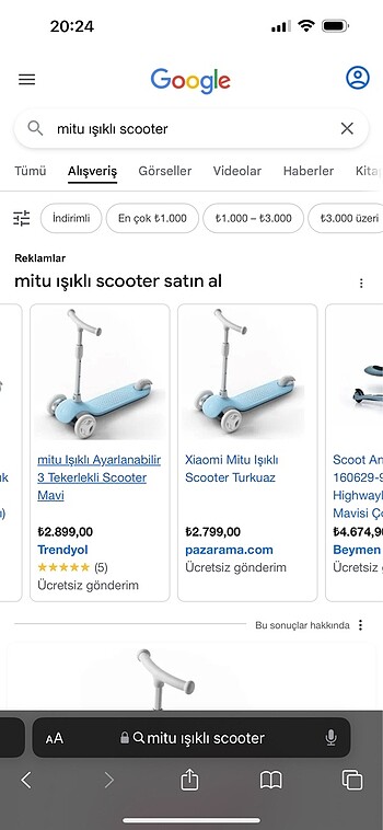 Mıtu ışıklı scooter