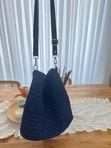 Polyester makrome örgü çanta
