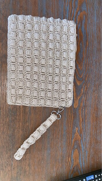Polyester makrome örgü clutch çanta