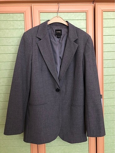 PULL&BEAR Vatkalı Gri Blazer Ceket