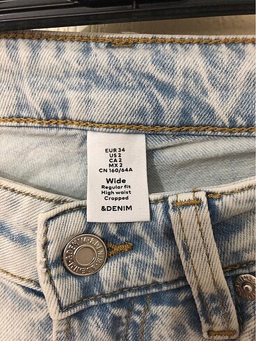 34 Beden H&M Kot Mavisi Jean