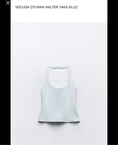 Zara Zara Vücuda Oturan Halter Yaka Bluz