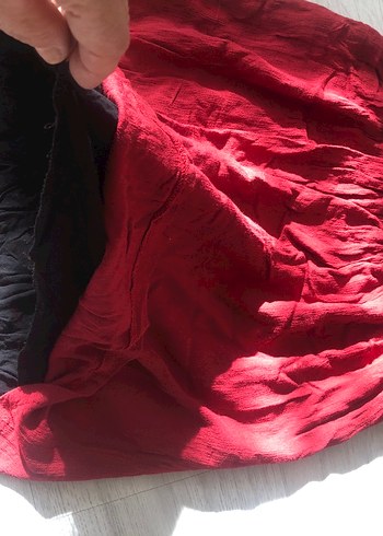 Düğmeli Kırmızı Midi Hamile Etek - Görsel 6