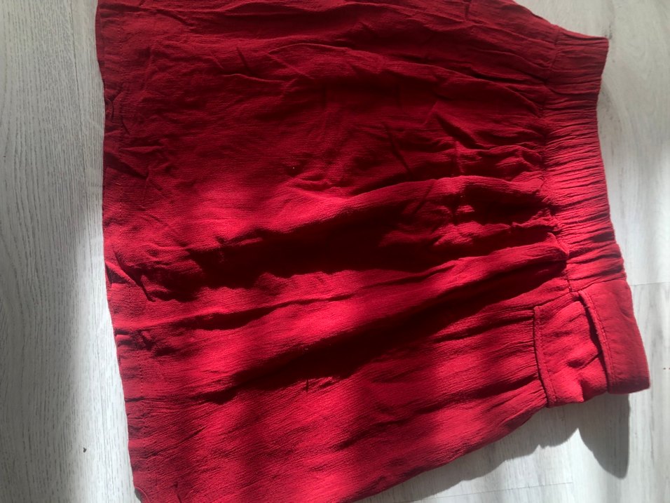 Düğmeli Kırmızı Midi Hamile Etek - Görsel 5