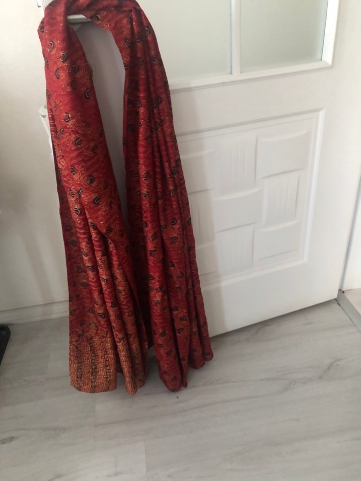 Kırmızı Desenli Uzun Bohem Etek - Görsel 4