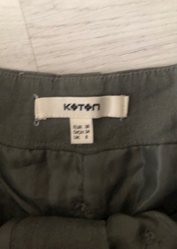 Düğmeli Keten Midi Kadın Etek - Görsel 3