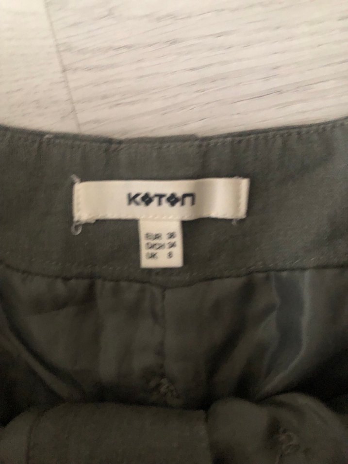 Düğmeli Keten Midi Kadın Etek - Görsel 3