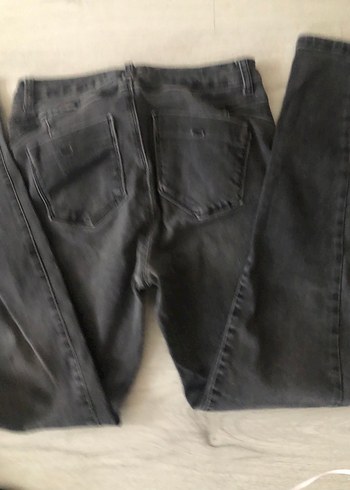 Gri Kadın Kemerli Dar Kesim Kot Pantolon - Görsel 7